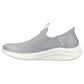 Skechers Ladies Ultra Flex 2.0 Smooth Step Light Grey Slip In Vegan Shoes