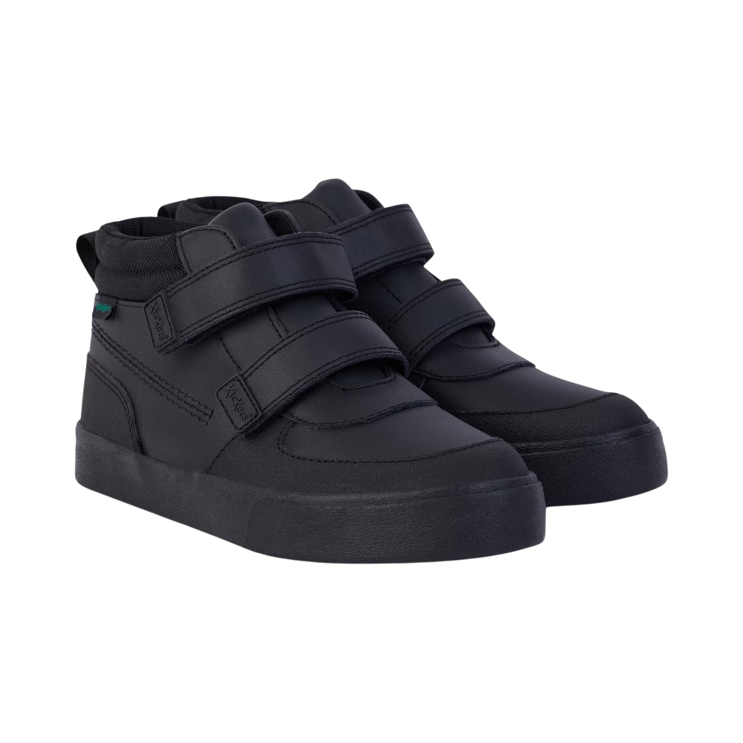 Kickers Boys Tovni Scuff Hi Black Leather School Shoes