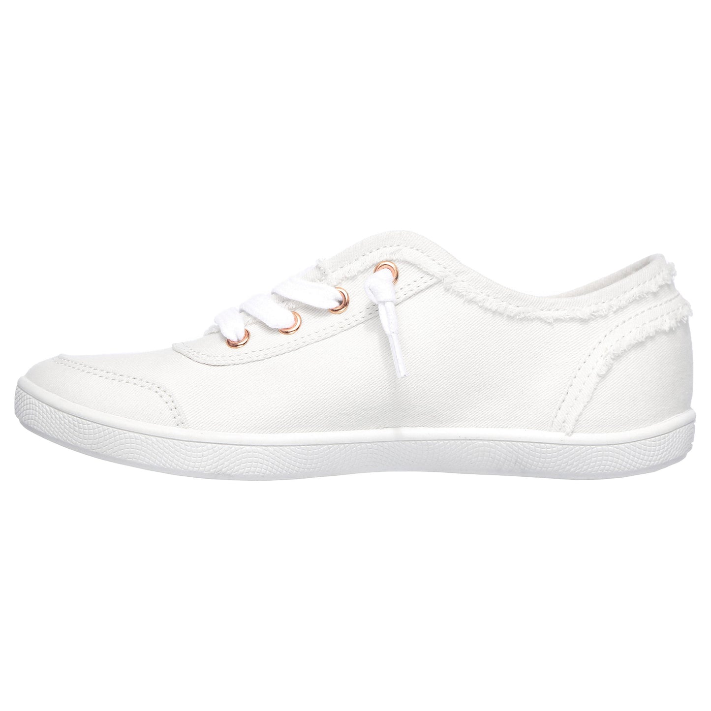 Skechers Womens Bobs B Cute White Canvas Vegan Slip On Pumps Shoes