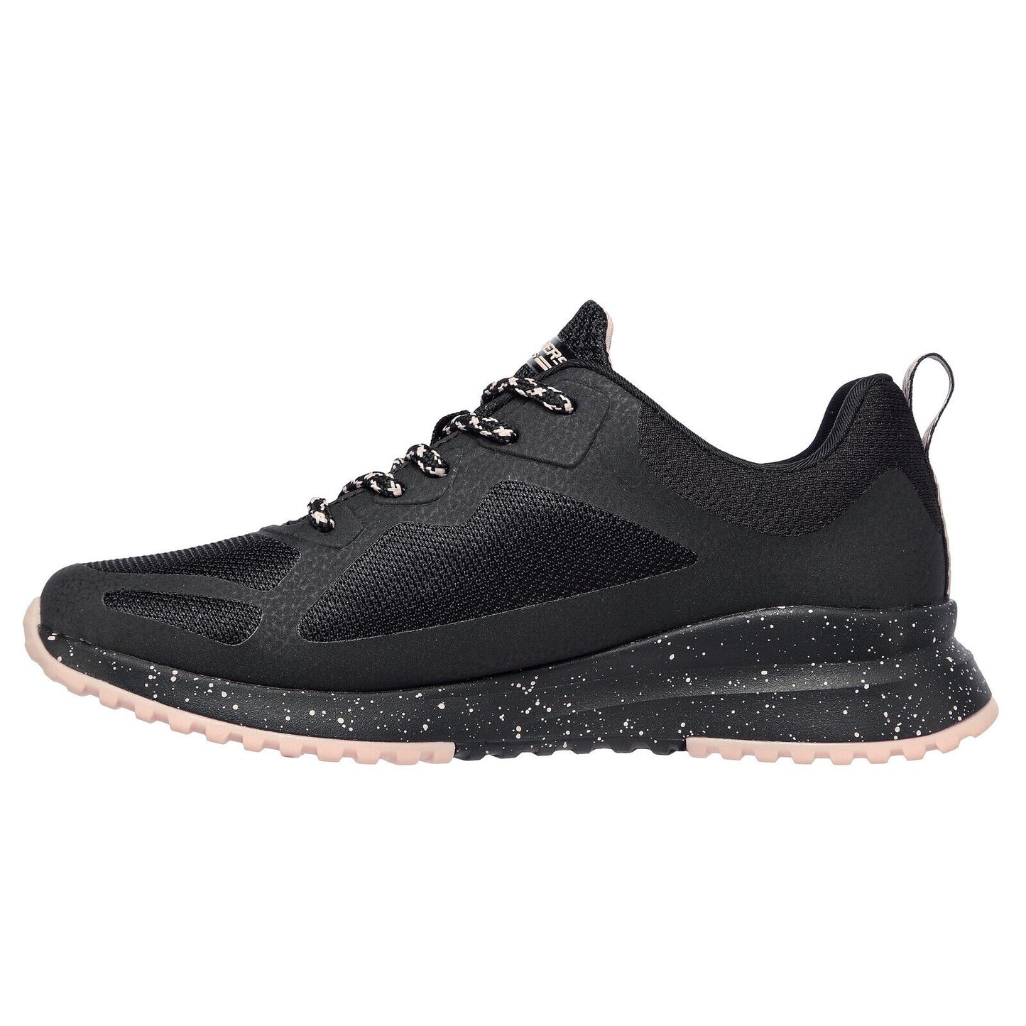 Skechers Bobs Squad 3 Star Flight Black Pink Lace Up Trainers