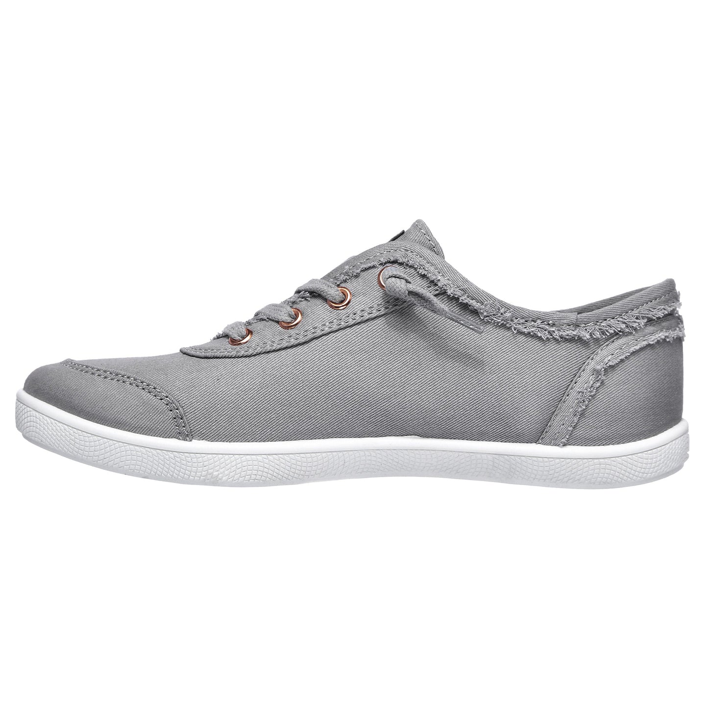 Skechers Womens Bobs B Cute Grey Canvas Vegan Slip On Pumps Shoes