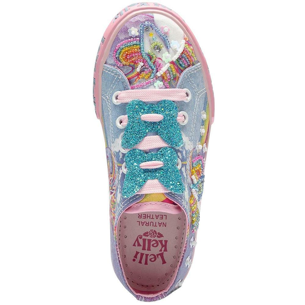 Lelli Kelly LK9091 (BX02) Unicorn Low Multi Coloured Fantasy Lace Up Shoe