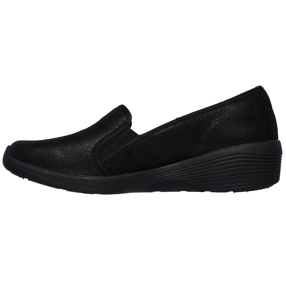 Skechers Ladies Arya Sweet Things Flex Black Slip On Memory Foam Shoes 23781/BBK