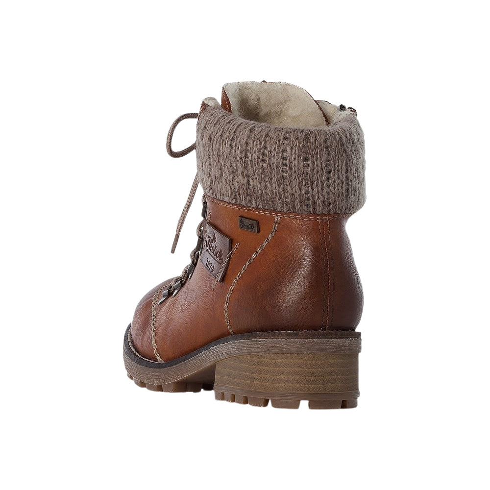 Rieker Women's Z0444-24 Wool Lined Brown Ankle Boots