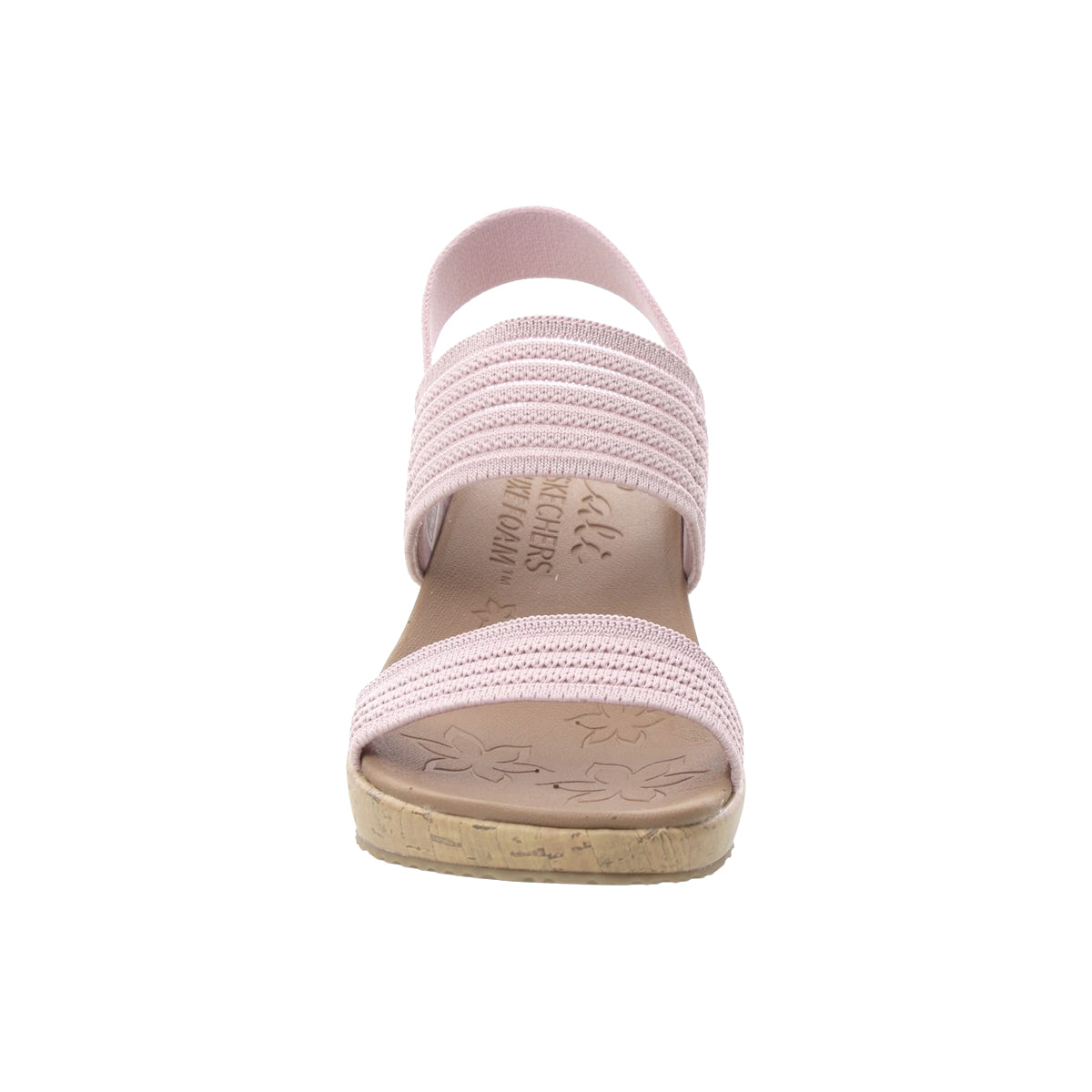 Skechers Women’s Beverlee Sheer Luck Pink Vegan Wedge Cork Sandals