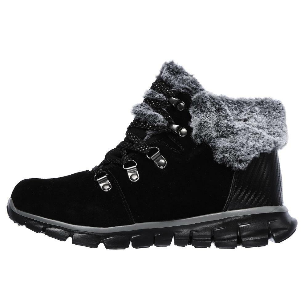 Skechers Ladies Synergy Cold Catcher Black Waterproof Boots 44777