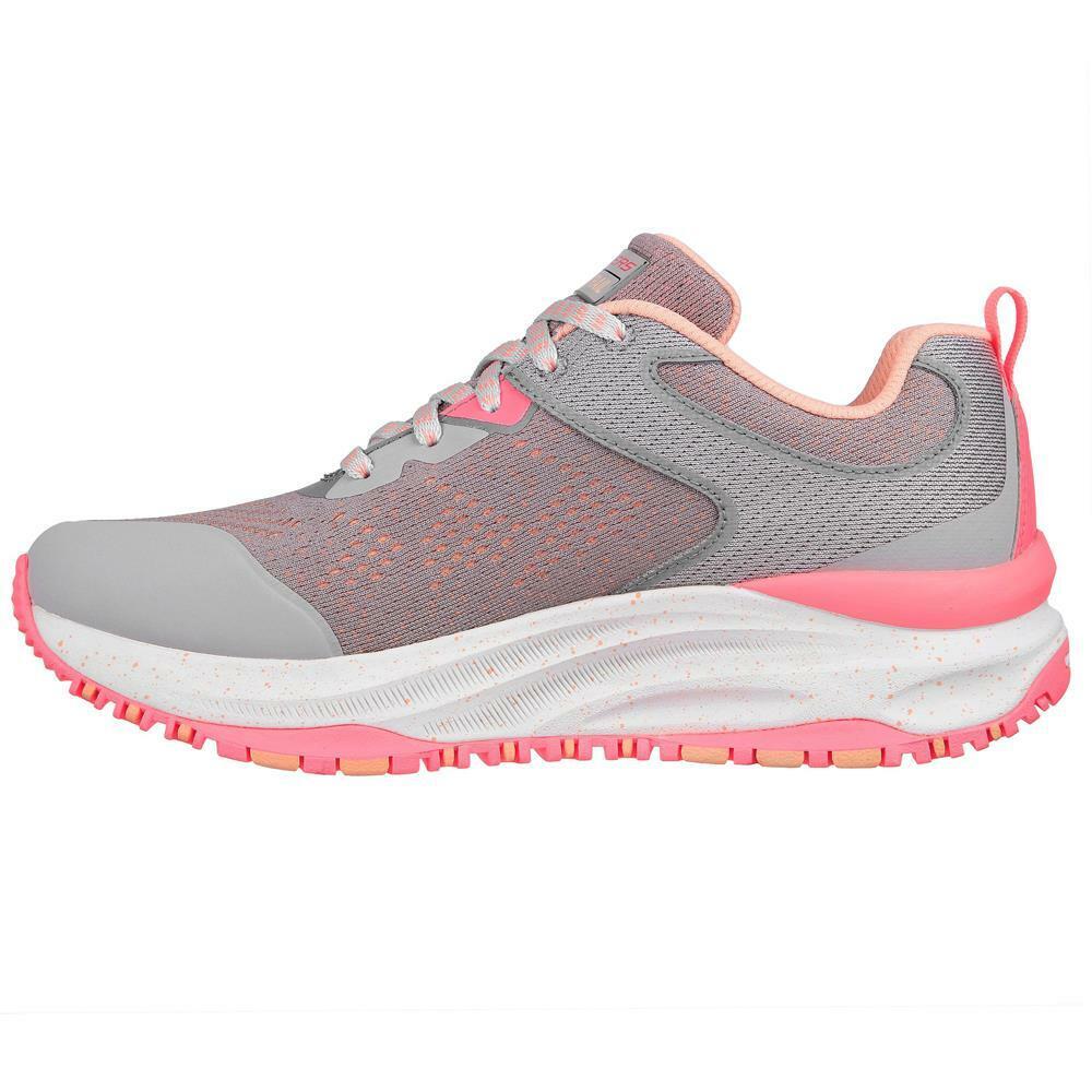 Skechers Ladies D’Lux Trail Round Trip Grey/Pink Vegan Trainers Shoes 149842GYPK
