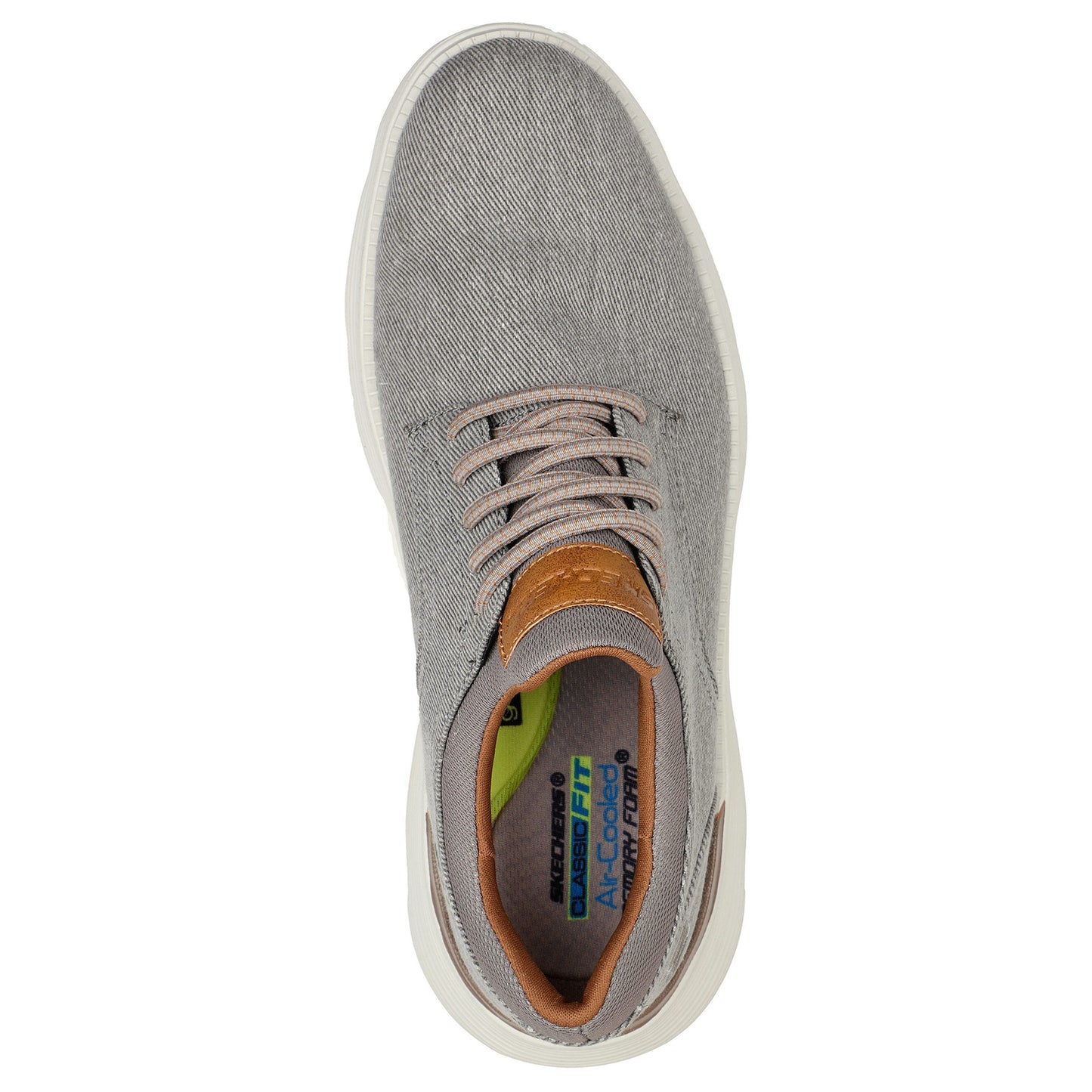 Skechers Mens Garza Romano Taupe Canvas Slip On Shoes