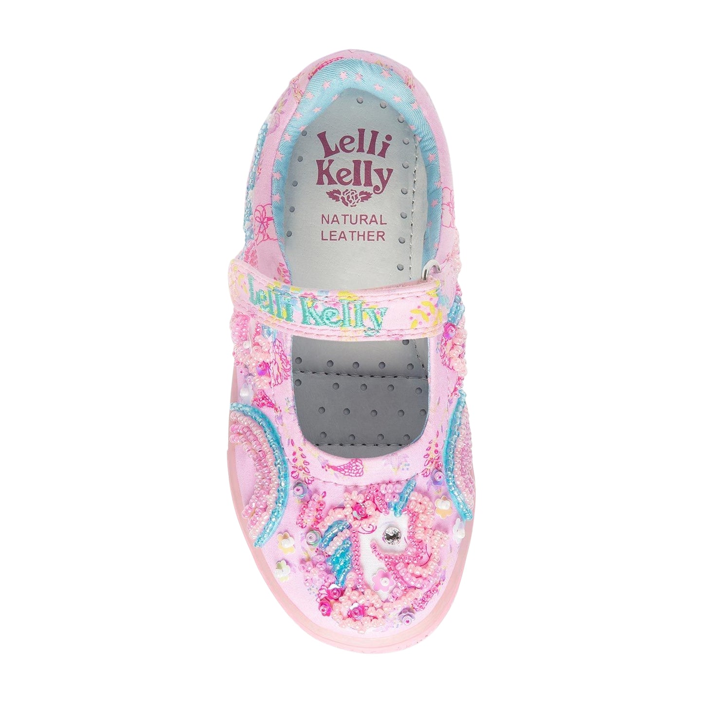 Lelli Kelly LK3492 (BC02) Eliza Pink Fantasy Unicorn Canvas Dolly Shoes