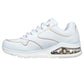 Skechers Ladies Uno 2 Golden Trim White/Gold Memory Foam Trainers