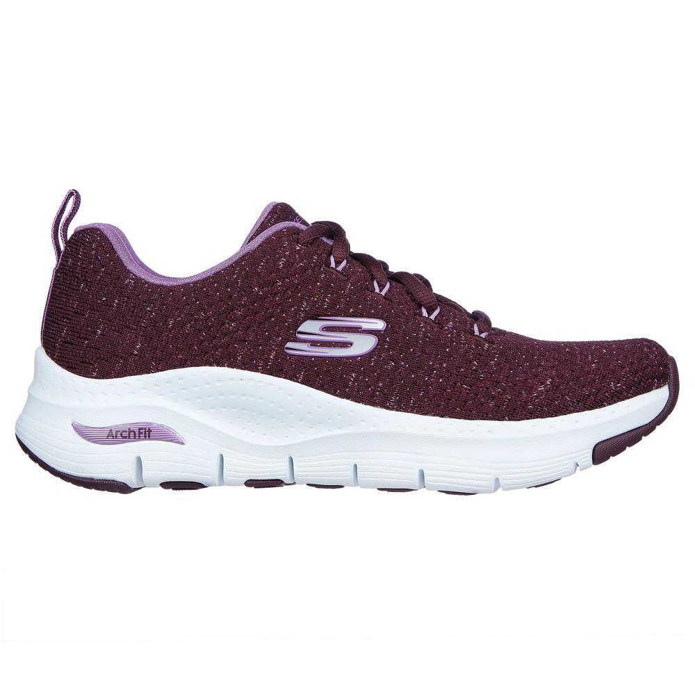 Skechers Womens Arch Fit Glee For All Plum Lightweight Vegan Trainers