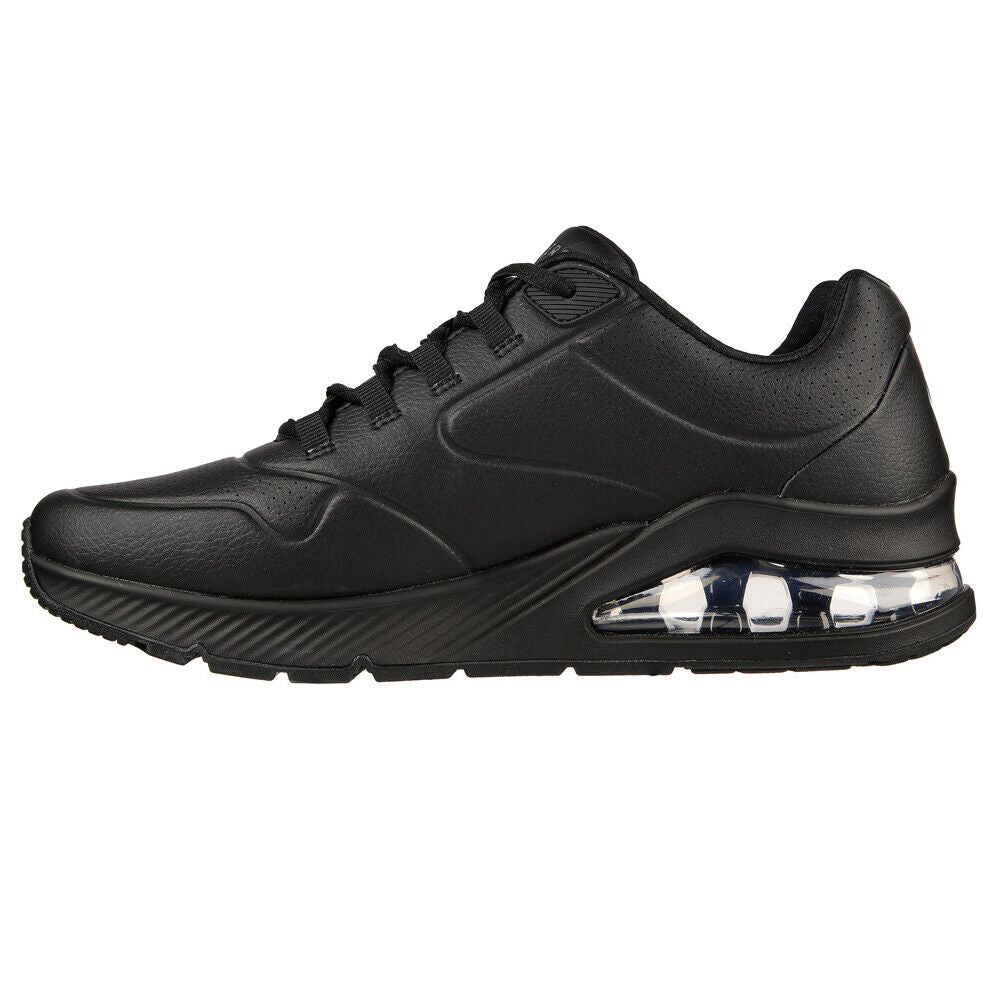 Skechers Mens Uno 2 Black Leather Trainers Shoes 232181/BBK