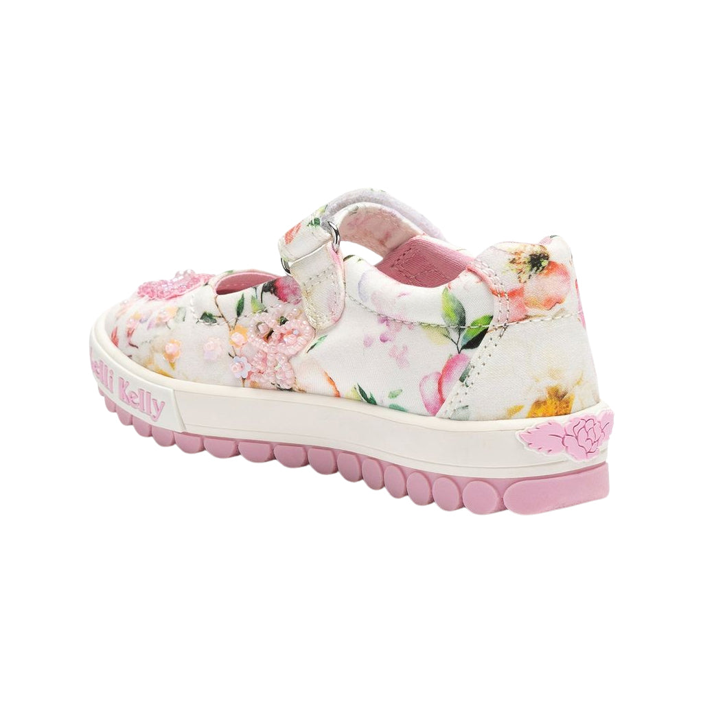 Lelli Kelly Girls Pink White Mary Jane Floral Butterfly Dolly Shoes LK5415