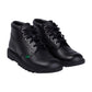 Boys Girls Kids Kickers Kick Hi Black Leather Lace School Shoes Boots KF0000409