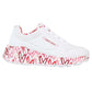 Skechers Kids Uno Lite Lovely Luv White/Red/Pink Heart Trainers 314976L/WRPK