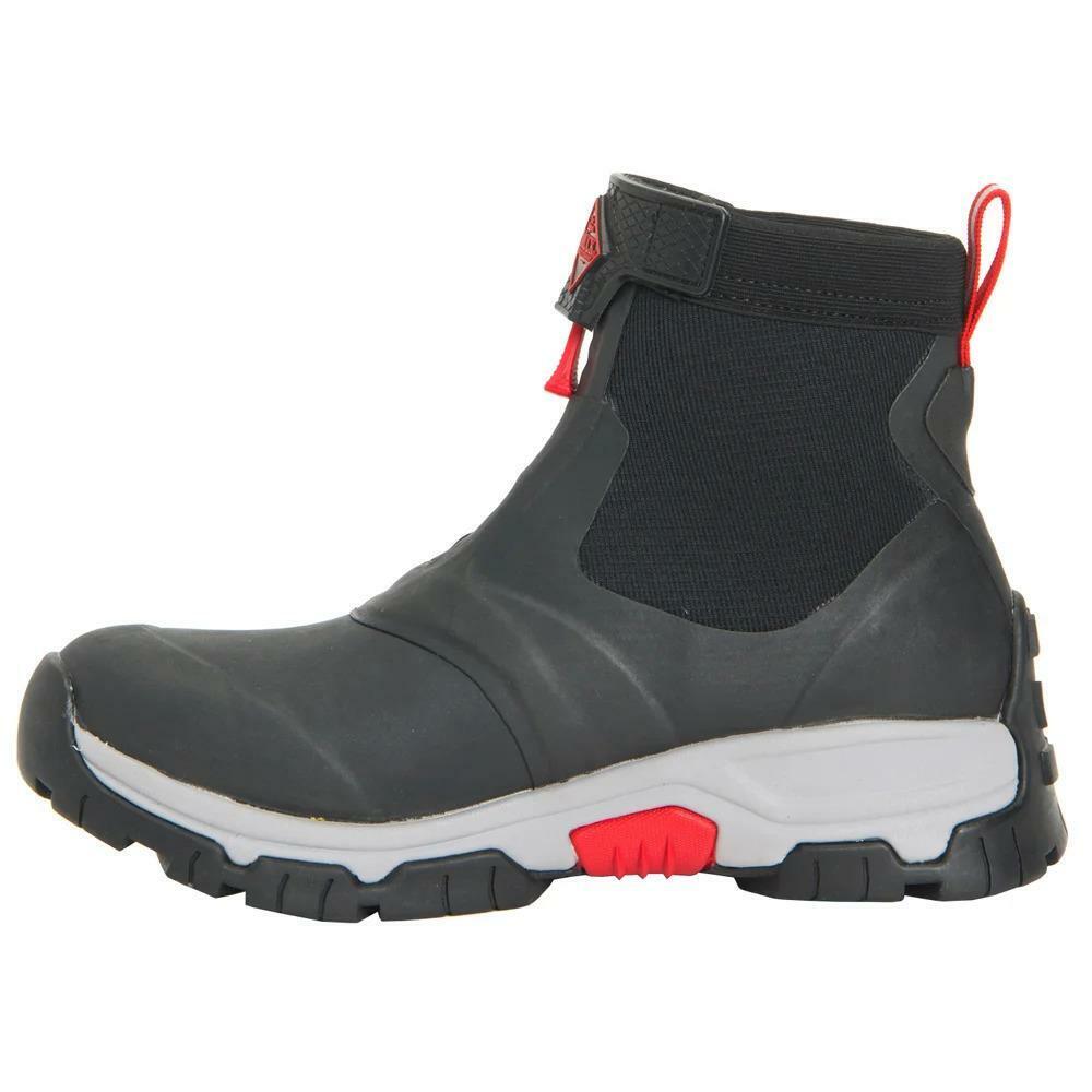 Mens Muck Boot Apex Mid Zip Black/Grey/Red Waterproof Comfort Rated Boots