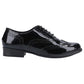 Girls Hush Puppies Kada Black Patent Brogue School Shoes