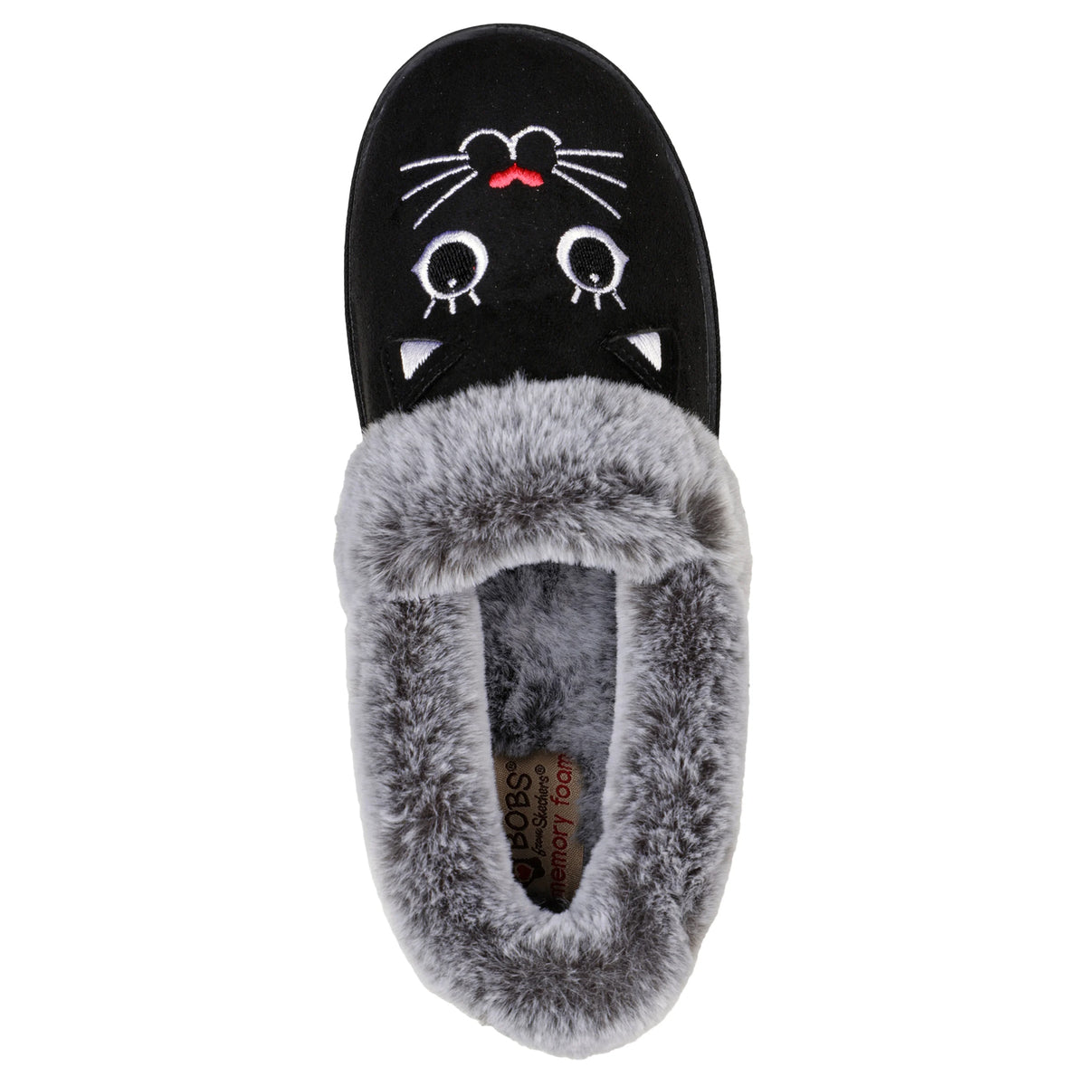 Ladies Skechers Too Cozy Meow Pajamas Black Faux Fur Slippers 33355/BLK
