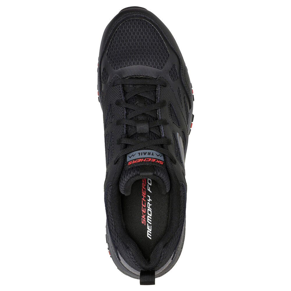 Skechers Trail Mens Hillcrest Black Memory Foam Trainers Shoes 237265