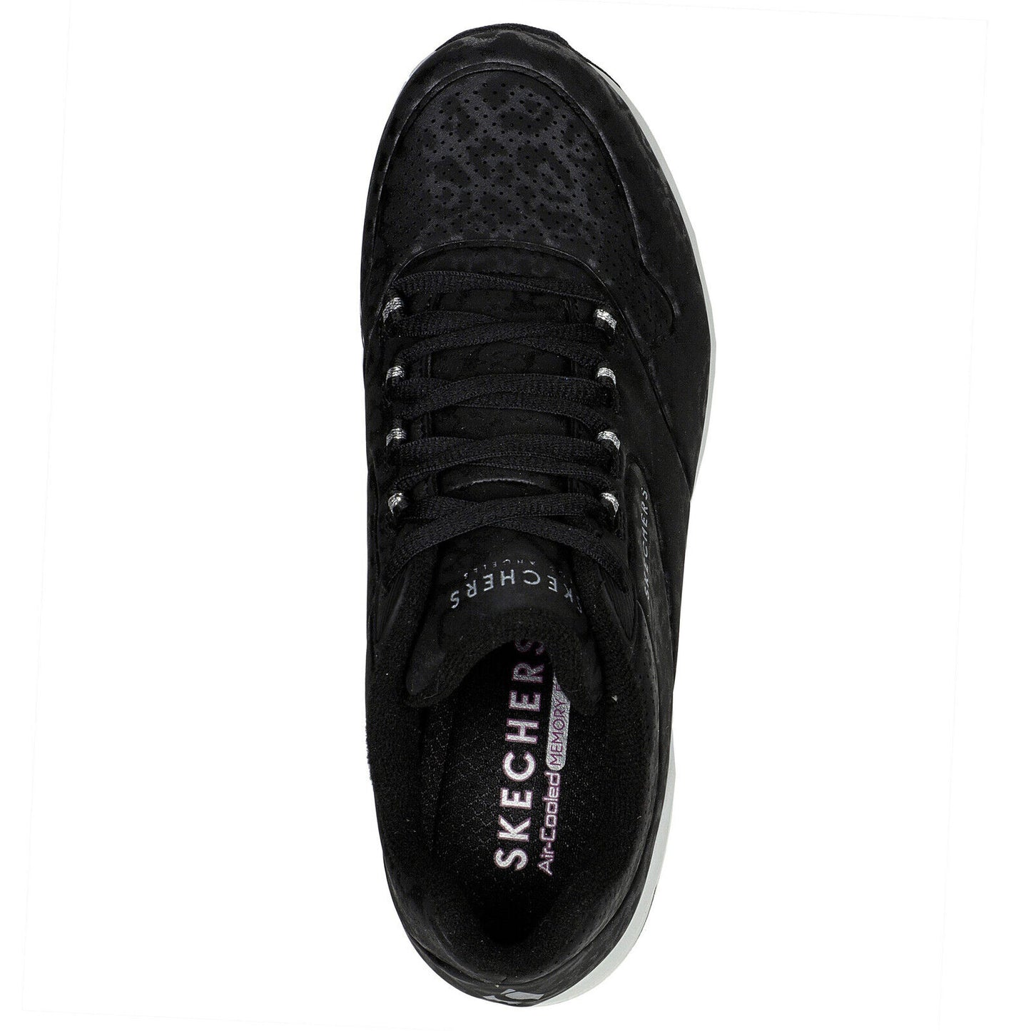 Skechers Ladies Uno 2 In Kat Neato Black Leopard Trainers Shoes