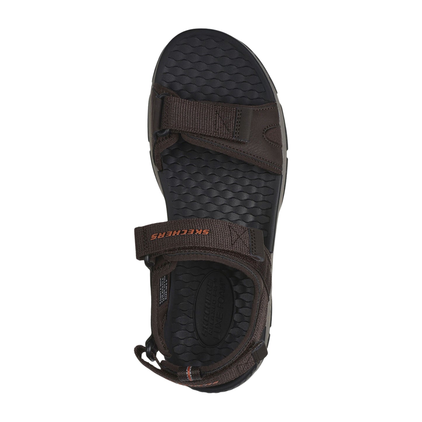 Skechers Mens Ryer Chocolate Brown Sports Walking Adjustable Vegan Sandal