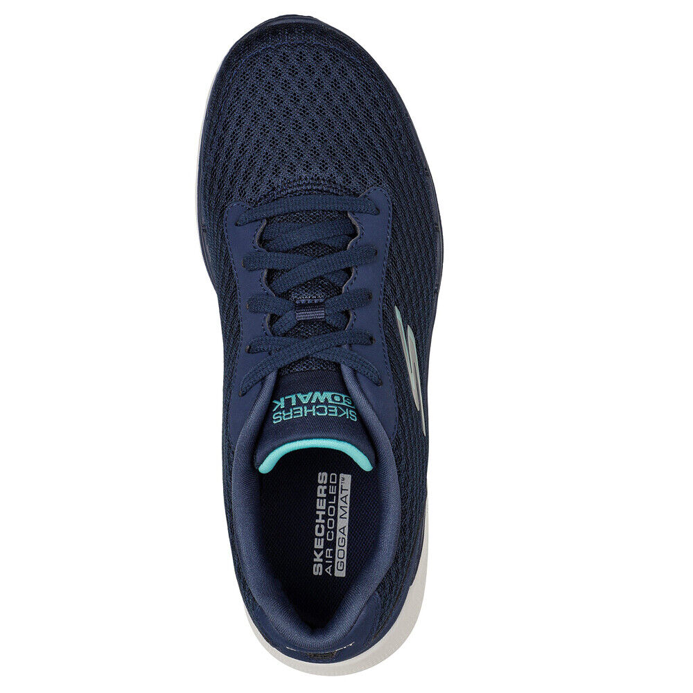 Skechers Go Walk 6.0 Iconic Vision Navy Turquoise Trainers 124514 NVTQ