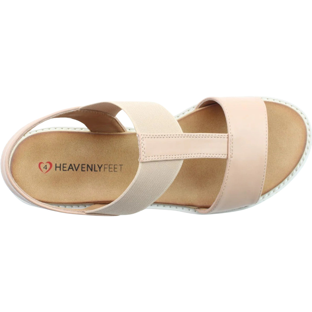Heavenly Feet Womens Ritz Nude Platform Vegan Sandals