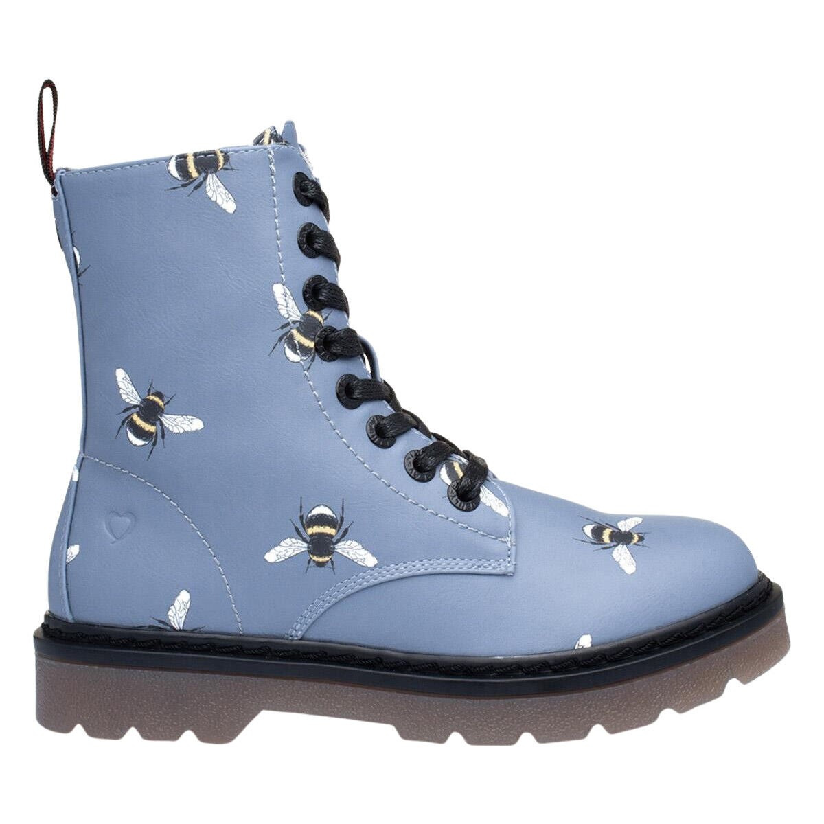 Heavenly Feet Justina Prints Denim Bee Vegan Ankle Boots â Hirst Footwear