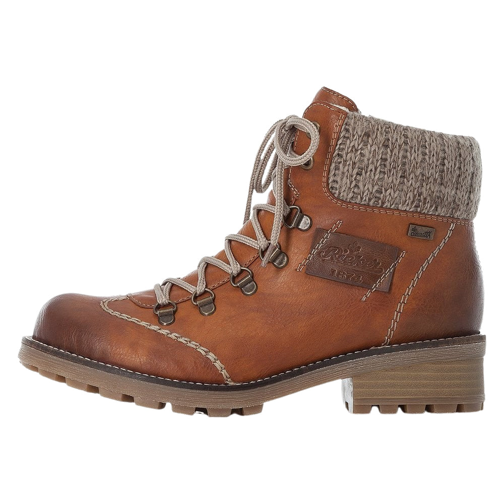 Rieker Women's Z0444-24 Wool Lined Brown Ankle Boots