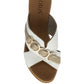 Lotus ULP371 Toscana White Wedge Mule Sandals