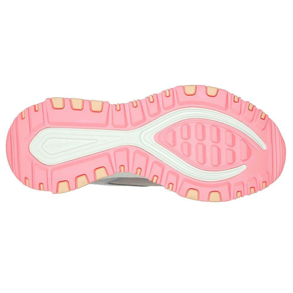 Skechers Ladies D’Lux Trail Round Trip Grey/Pink Vegan Trainers Shoes 149842GYPK