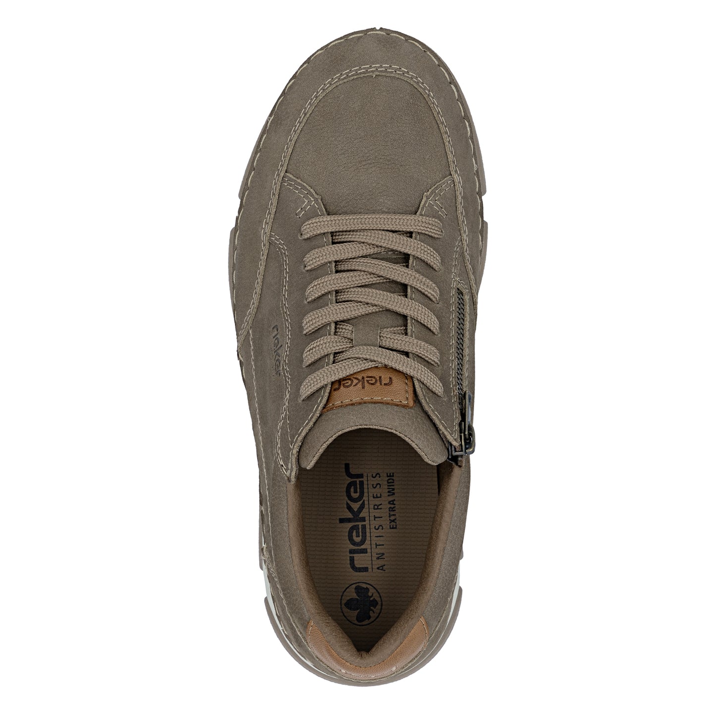 Rieker 15900 Mens Size Zip Casual Trainer Shoes Blue Brown
