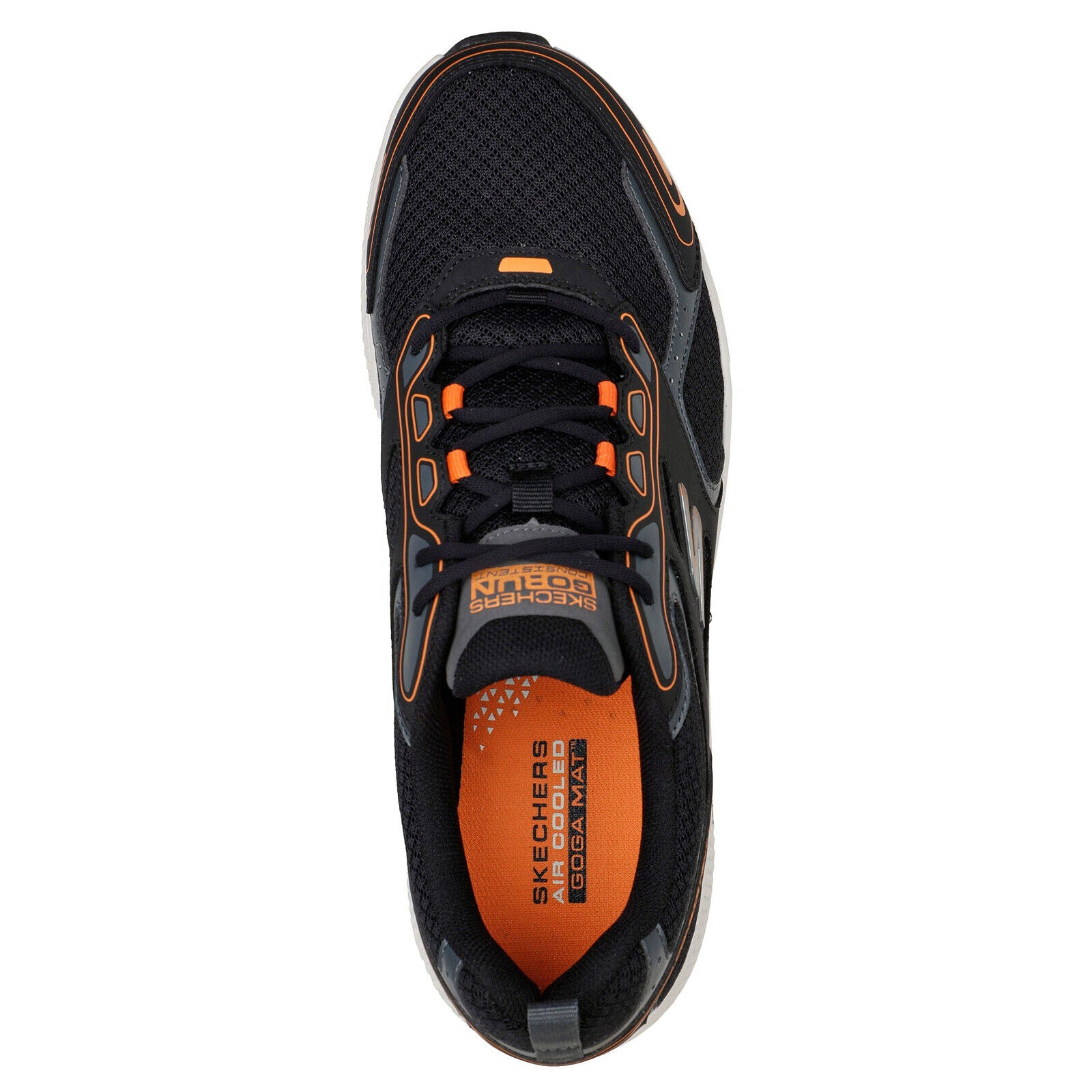 Skechers Mens Go Run Consistent Black Orange Lightweight Trainers Hirst Footwear