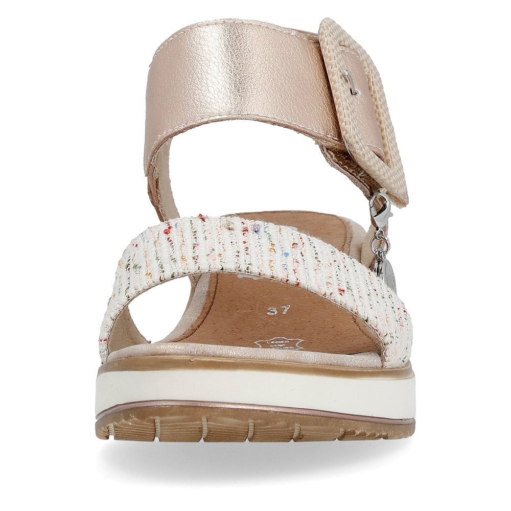 Remonte Ladies D6453-31 Pink Metallic Leather Adjustable Sandals