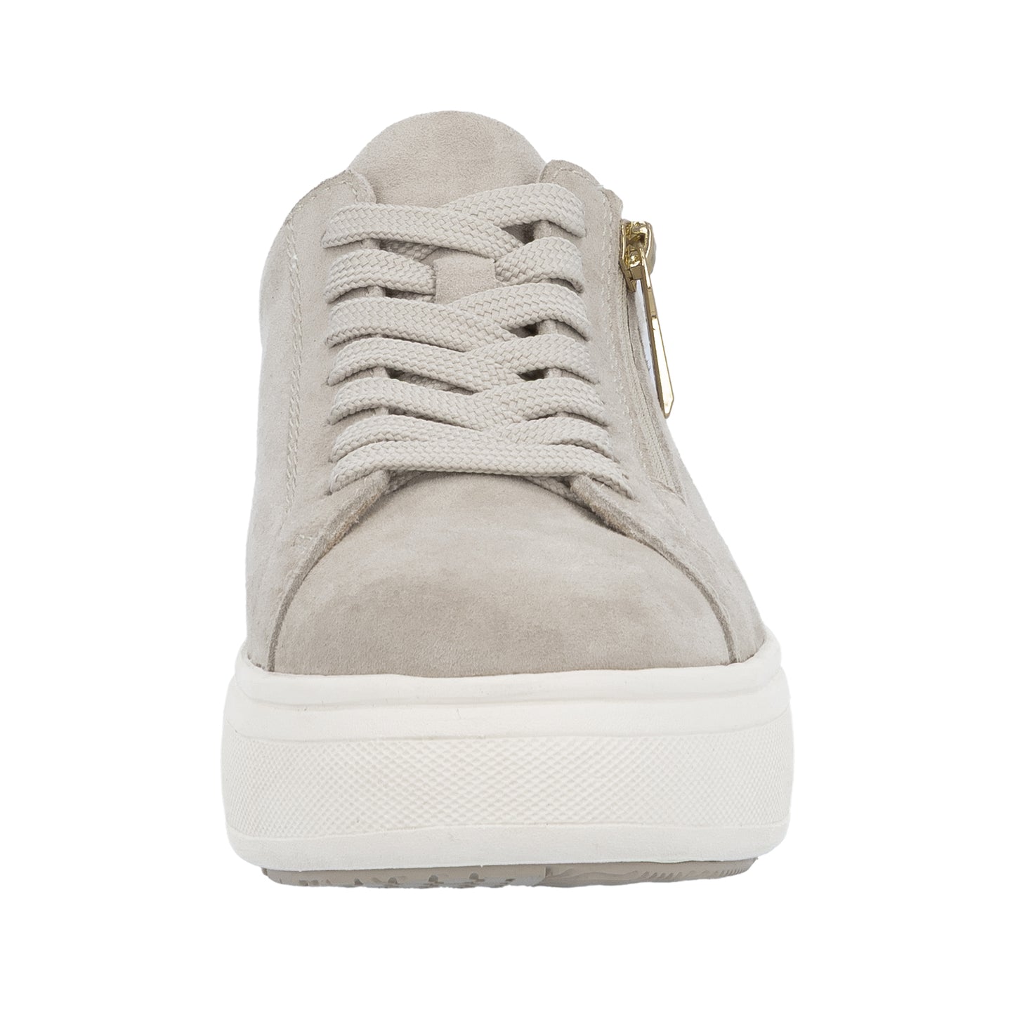 Rieker Womens White Leather Side Zip Trainers M7701-80