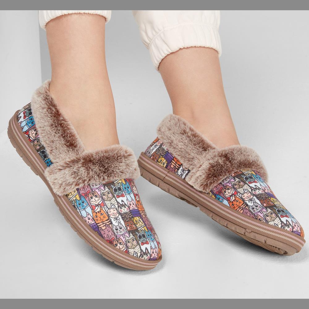 Skechers Too Cozy Chic Cat Multi Faux Fur Memory Foam Slippers 33347/MLT