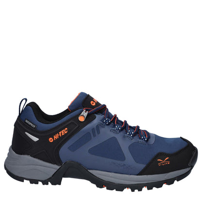 Hi-Tec Mens VLite Psych Low Sapphire Blue/Orange Waterproof Vegan Walking Shoes