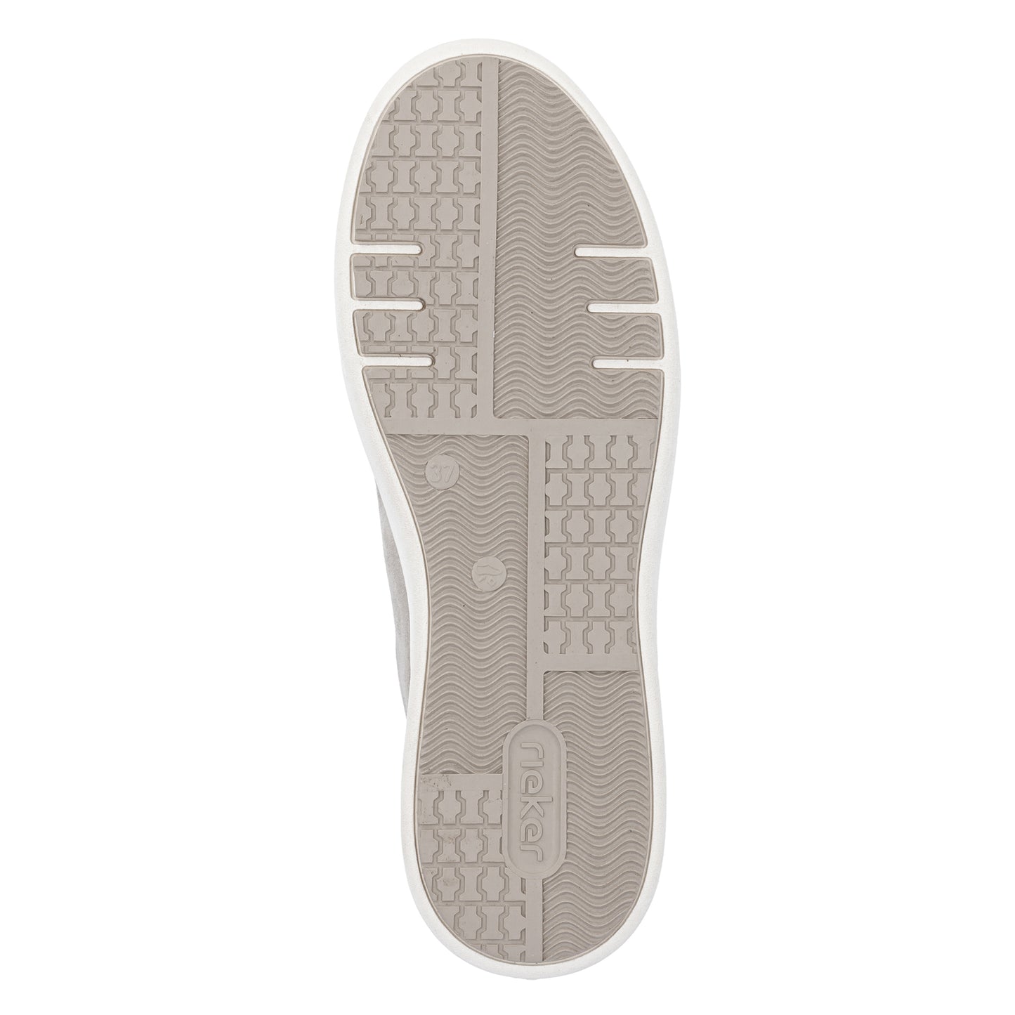 Rieker Womens White Leather Side Zip Trainers M7701-80