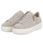 Rieker Womens White Leather Side Zip Trainers M7701-80
