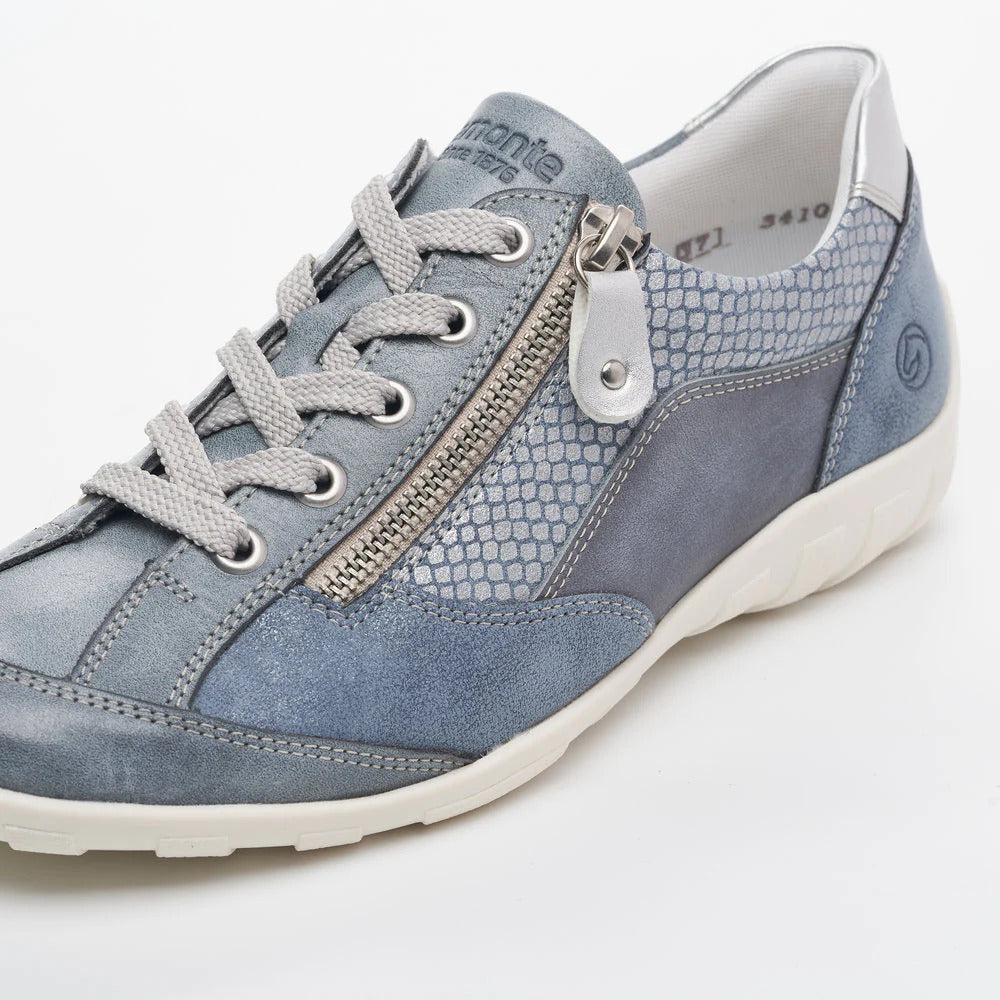 Remonte R3410-14 Blue Lace or Side Zip Leather Shoes