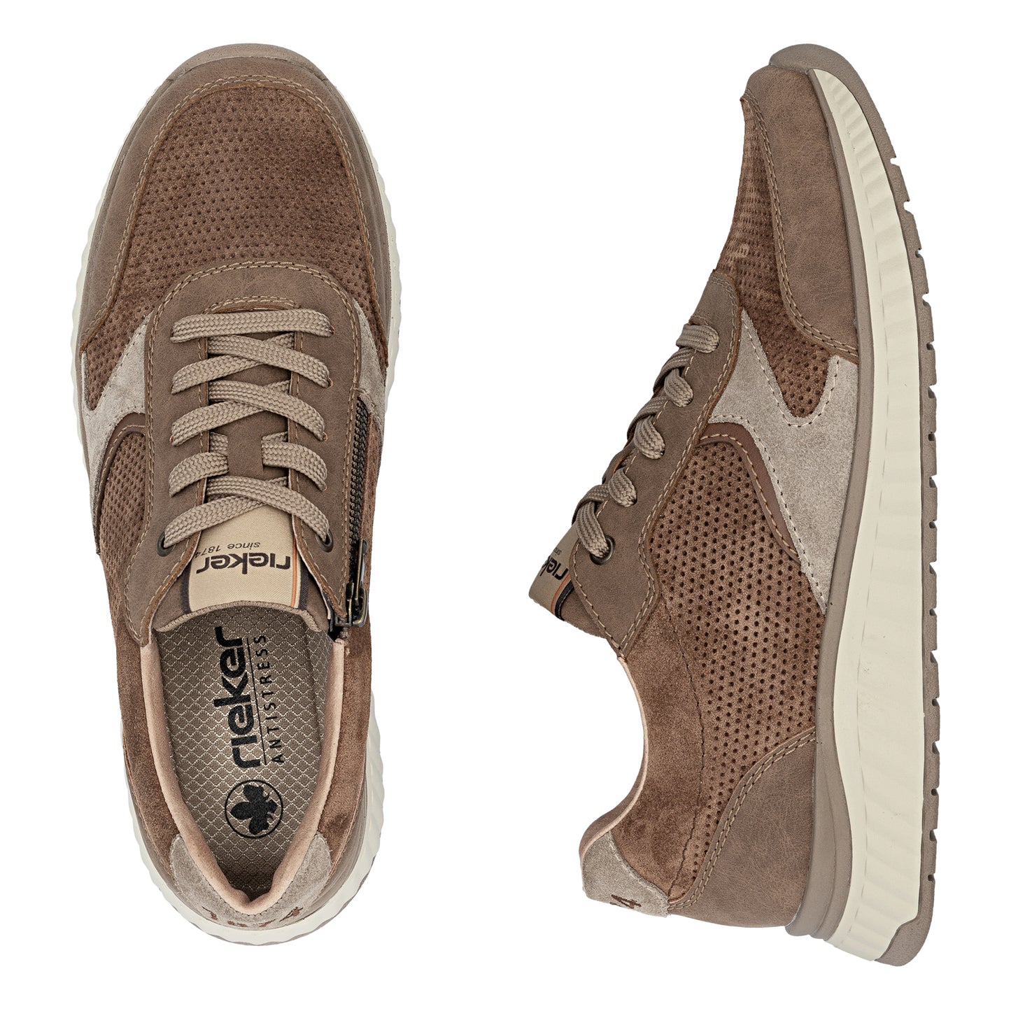 Rieker Mens Casual Trainers Shoes Blue Brown B0606