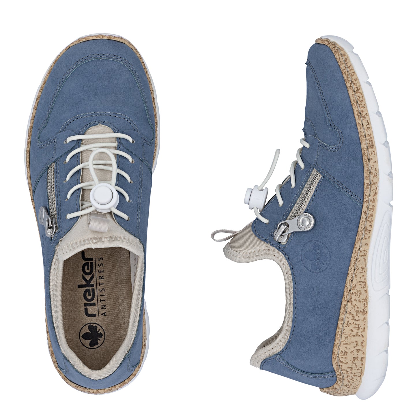 Womens Rieker Green Blue Elasticated Shoes N42G0