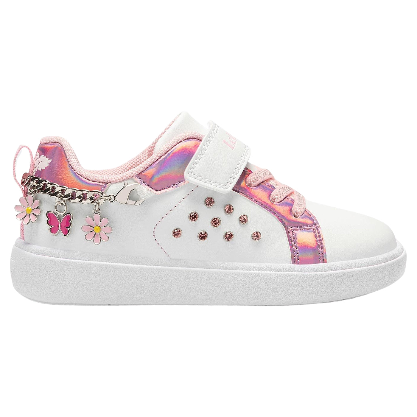 Lelli Kelly LK3410 (AA52) Gioiello White Metallic Pink Charm Bracelet Trainers