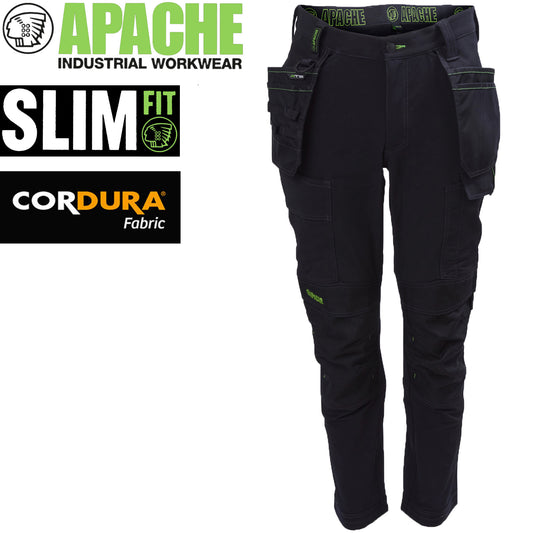Apache Calgary Slim Fit Stretch Work Trousers Black
