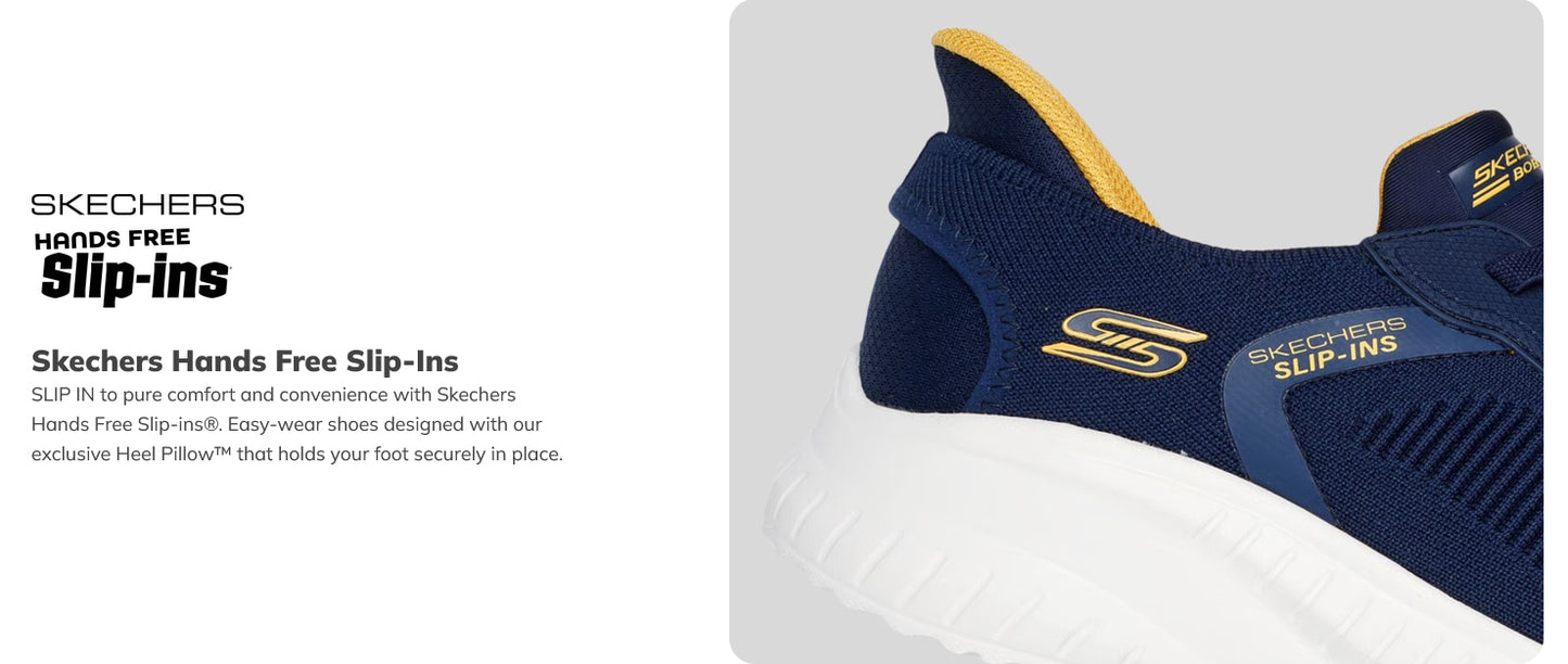 Skechers Slip-ins® Men's BOBS Sport Squad Chaos - Solid Step Navy Wide Fit Trainers 118312W/NVY