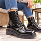Heavenly Feet Women's Justina2 Glitter 8 Eyelet Ankle Boots