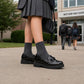 Hush Puppies Hazel Snaffle Black Patent SNR School Shoes