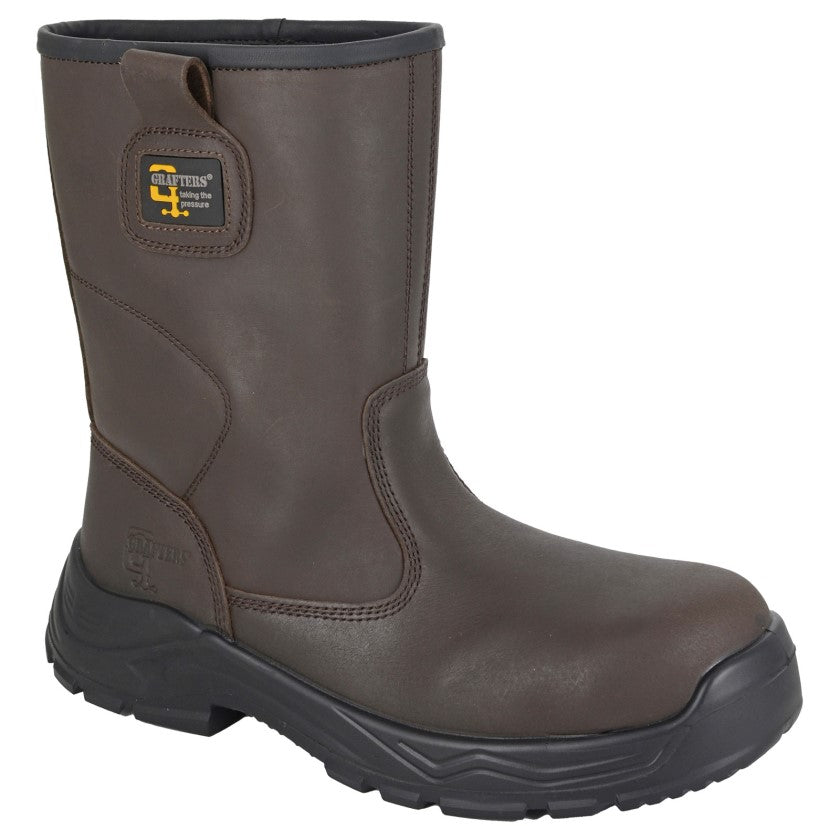 Grafters Waterproof Safety Rigger Boots Leather M560B