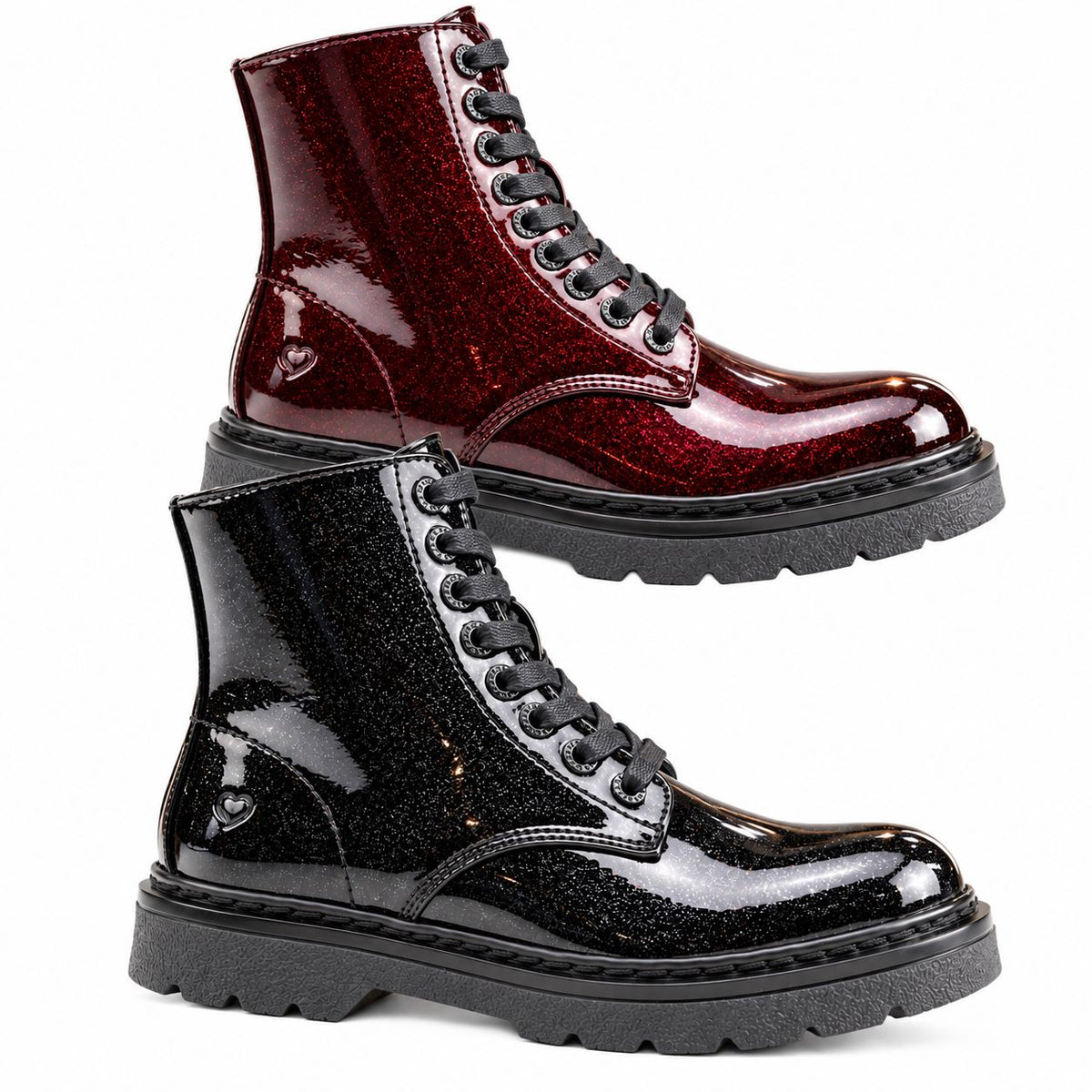 Heavenly Feet Women's Justina2 Glitter 8 Eyelet Ankle Boots