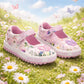 Lelli Kelly Girls Pink White Mary Jane Floral Butterfly Dolly Shoes LK5415